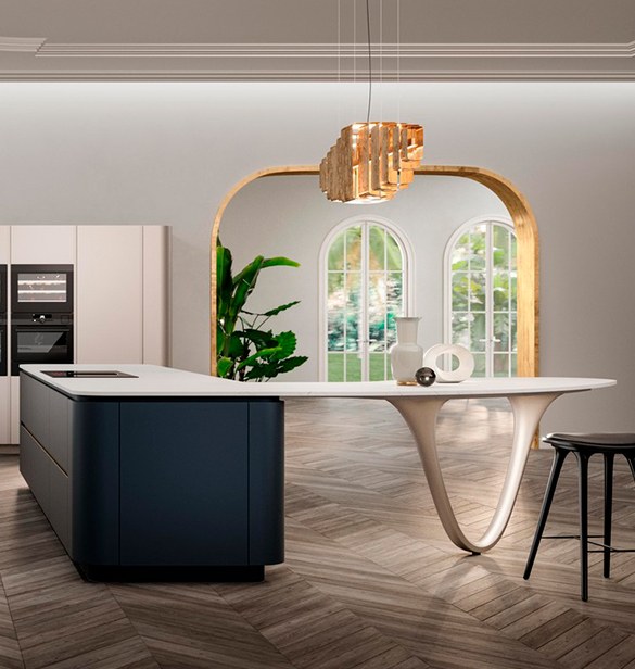 Cocina Snaidero a medida con encimeras Laminam