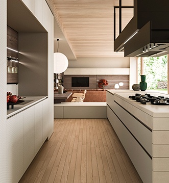 Cocina Snaidero Elementi & Way en un loft refinado