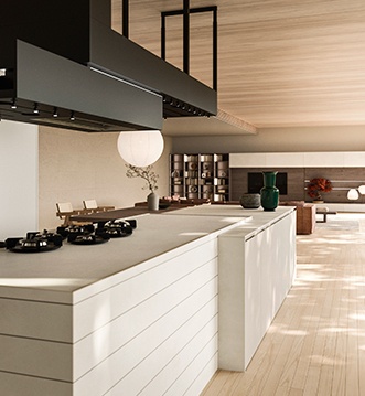 Cocina Snaidero Elementi & Way abierta al salón