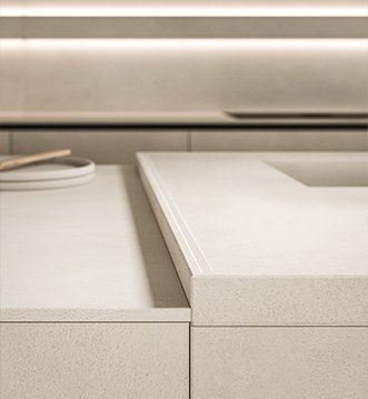 Cocina Snaidero Elementi White con superficies continuas