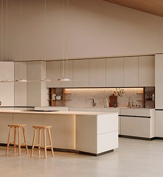 Cocina Snaidero Orbita en Tech Magnolia natural en Marbella
