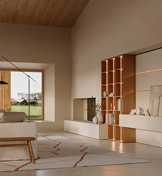 Salón con bases Modula de la Snaidero Orbita