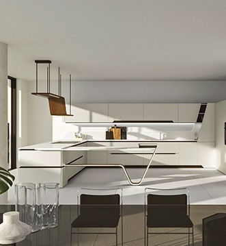 Cocina Snaidero Vision White en Marbella con isla