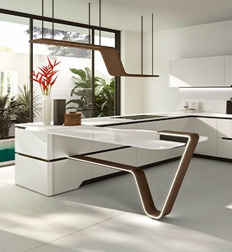 Cocina Snaidero Vision White en lacado Nordic White en Marbella